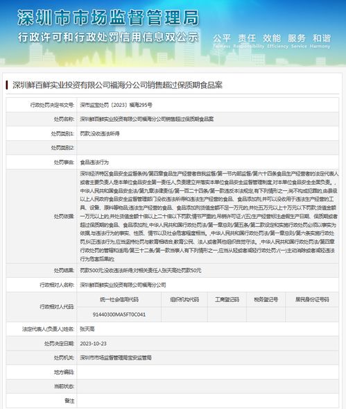 深圳鮮百鮮實業(yè)投資福海分公司因銷售過期食品被查，企業(yè)投資實業(yè)的食品安全防線如何筑牢？